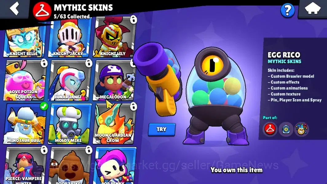 Brawl Stars Accounts 5757 Trophy|47 Brawlers 6 Max Lvl+2 Full Buffie [N image 11