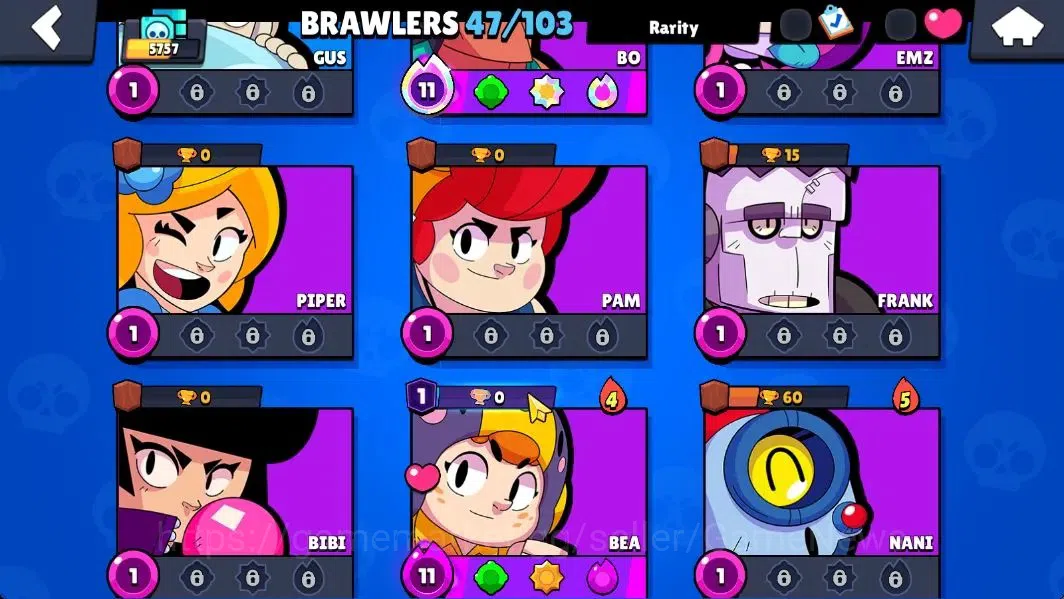 Brawl Stars Accounts 5757 Trophy|47 Brawlers 6 Max Lvl+2 Full Buffie [N image 8