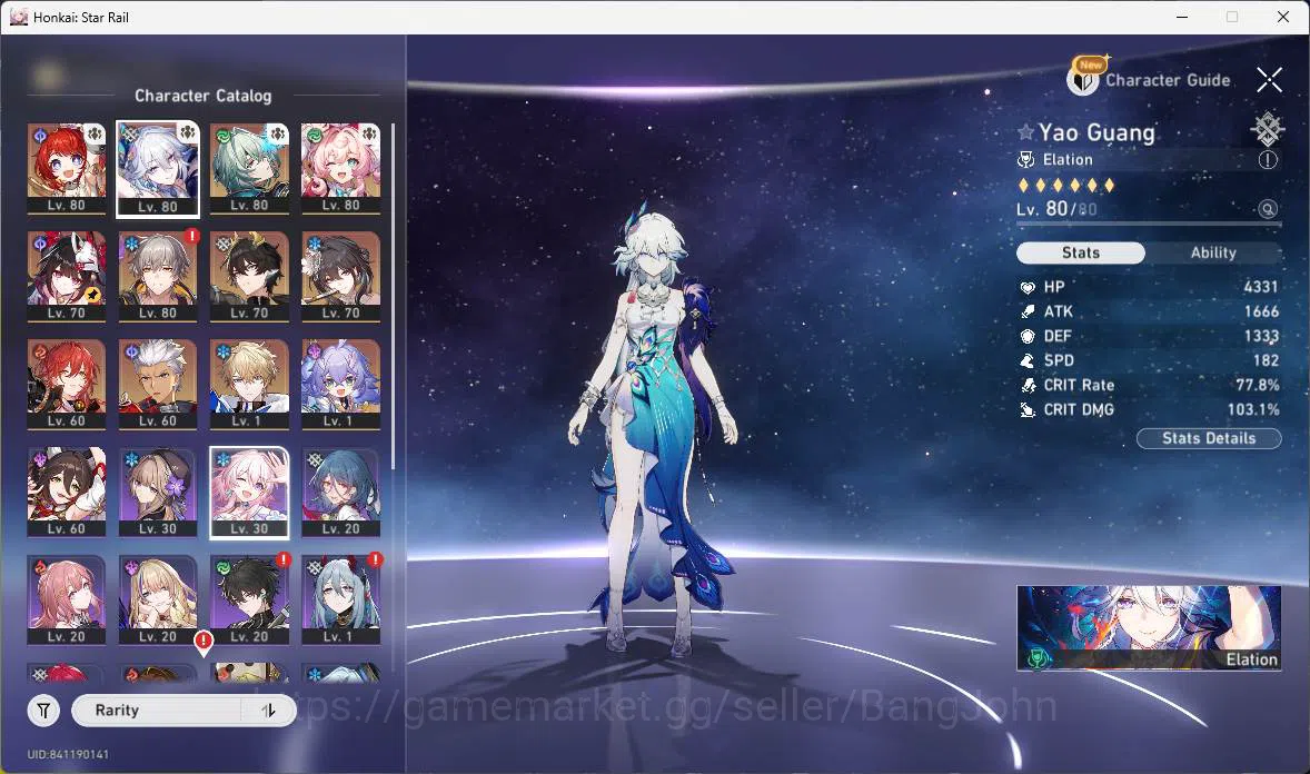 Honkai Star Rail Accounts Others ASIA|TL 64|8 Limit|CarryTeam(Archer,Sparkle,YaoGuang+sign,DanHeng 11