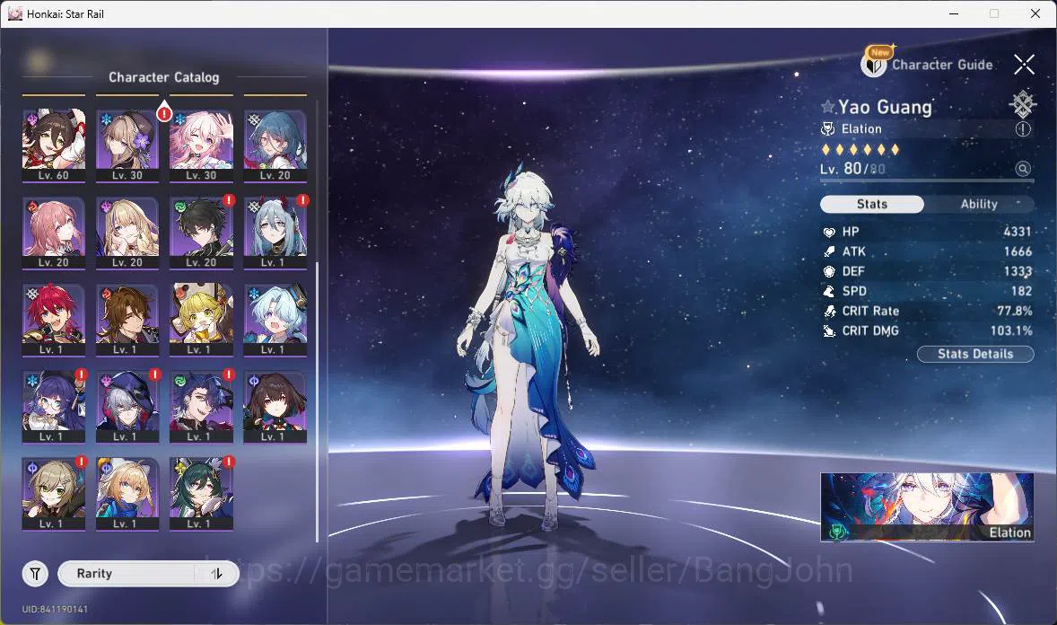 Honkai Star Rail Accounts Others ASIA|TL 64|8 Limit|CarryTeam(Archer,Sparkle,YaoGuang+sign,DanHeng 15