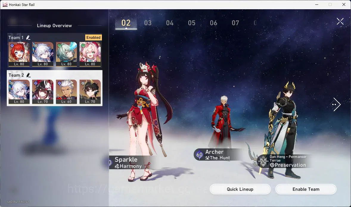 Honkai Star Rail Accounts Others ASIA|TL 64|8 Limit|CarryTeam(Archer,Sparkle,YaoGuang+sign,DanHeng 9