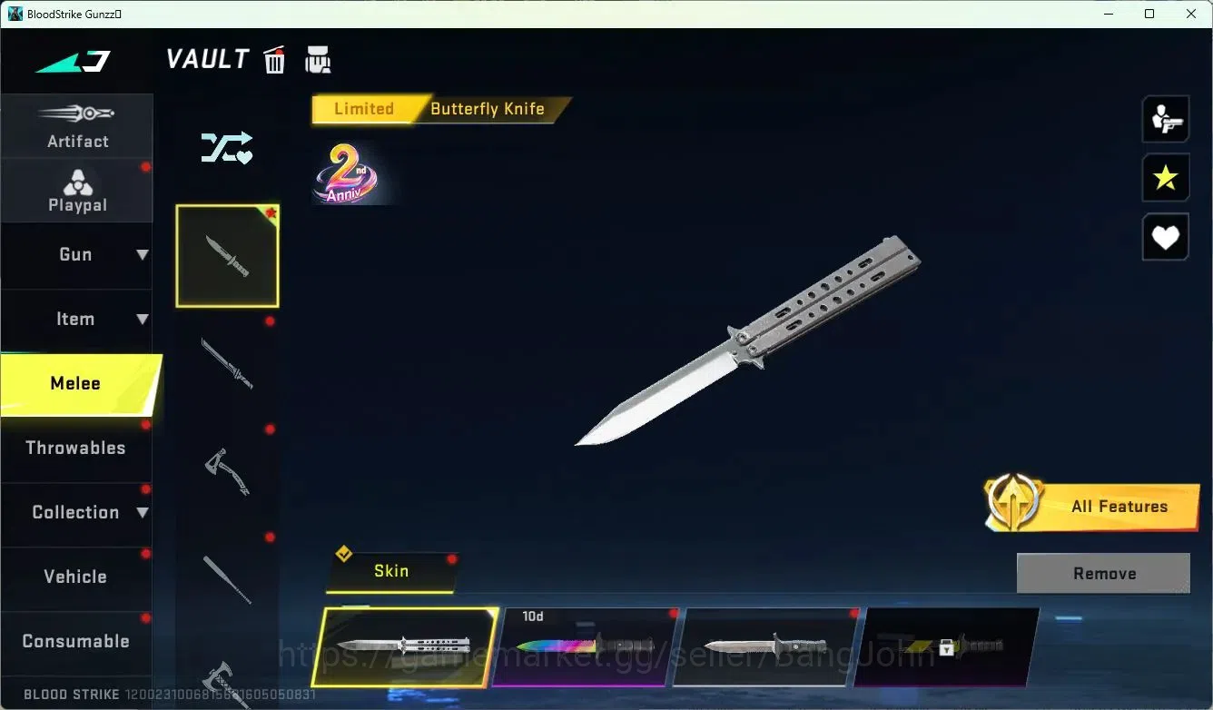 Blood Strike Accounts ASIA | 5 Collab Skins | 1 Limited Skins | 2 Melee| image 16