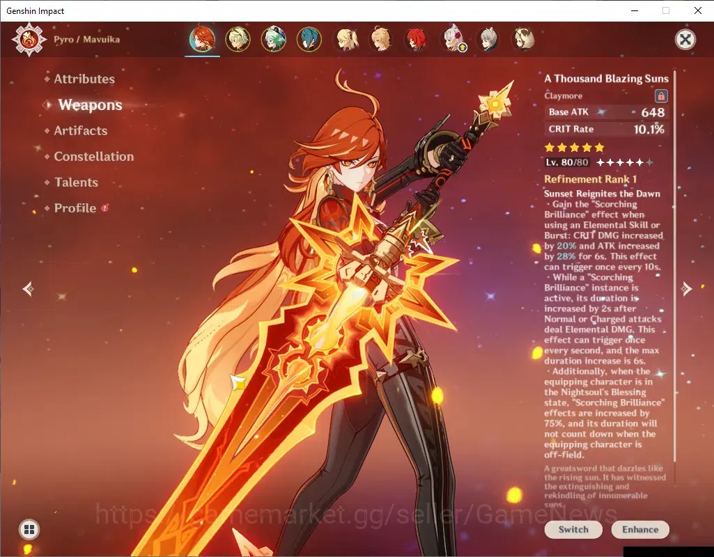 Genshin Impact Accounts ASIA|AR 41|1 Limited + 2 (*5 Weapon)| Mavuika + Si image 3