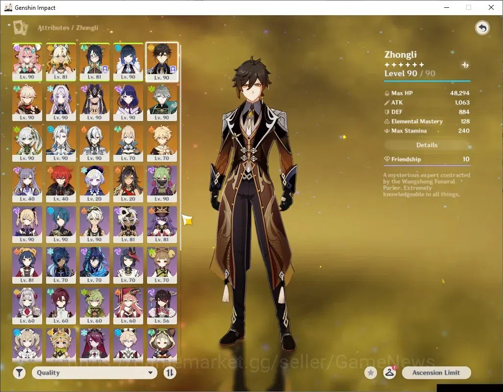 Genshin Impact Accounts Mid Game ASIA|AR 59|PremTim Arlec|2370 Primo|13 Limited + 9 (*5 10