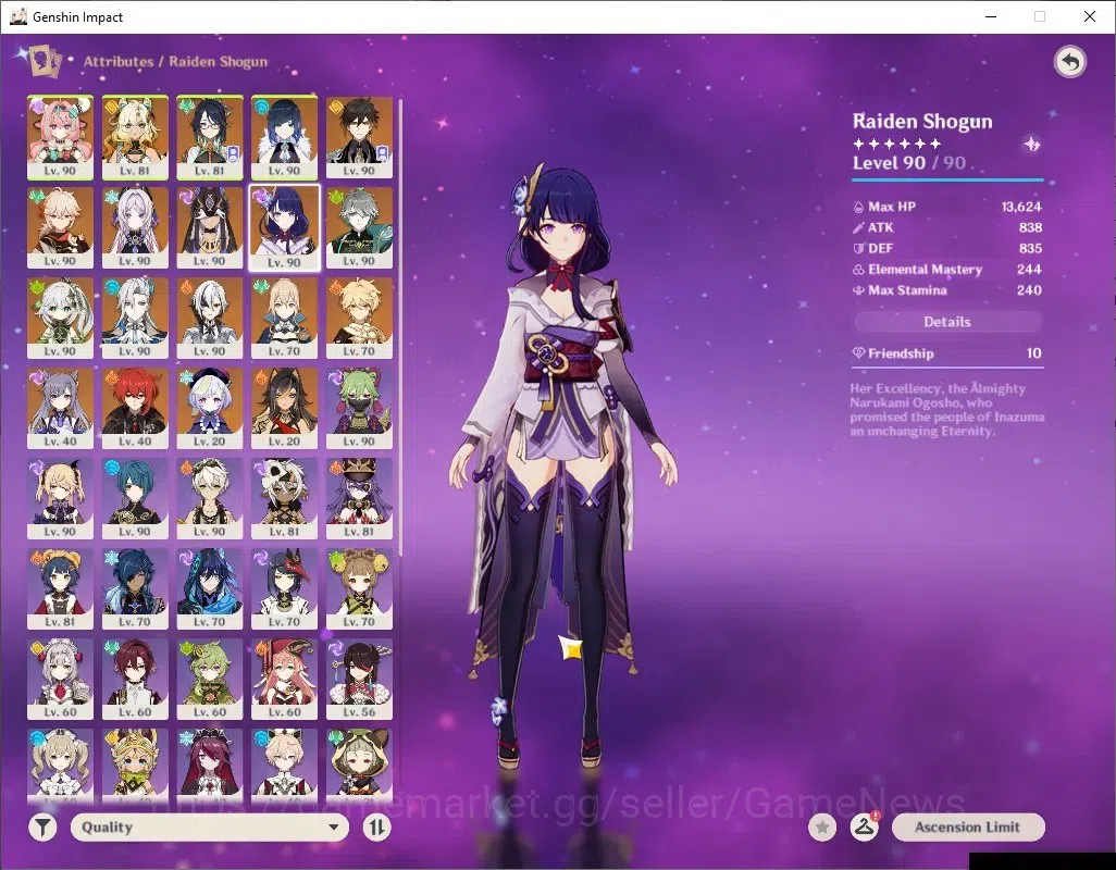Genshin Impact Accounts Mid Game ASIA|AR 59|PremTim Arlec|2370 Primo|13 Limited + 9 (*5 14