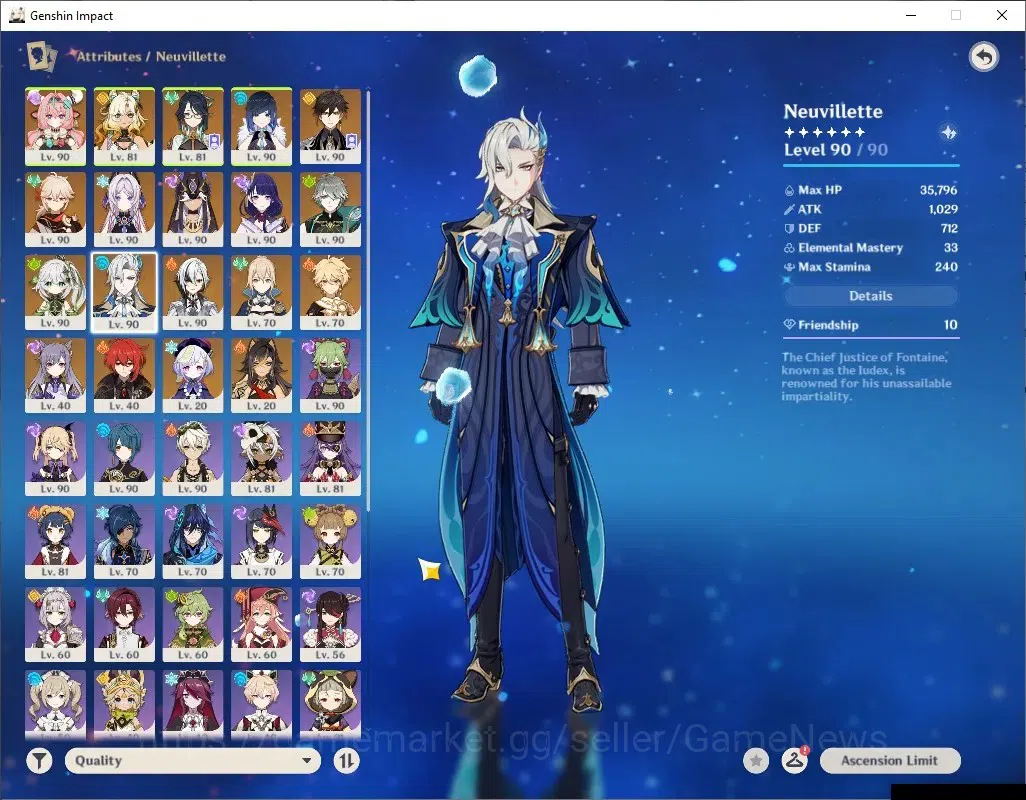 Genshin Impact Accounts Mid Game ASIA|AR 59|PremTim Arlec|2370 Primo|13 Limited + 9 (*5 17