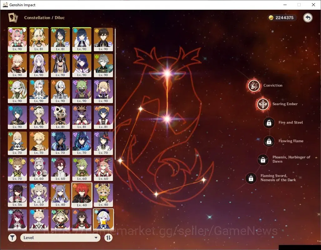 Genshin Impact Accounts Mid Game ASIA|AR 59|PremTim Arlec|2370 Primo|13 Limited + 9 (*5 20