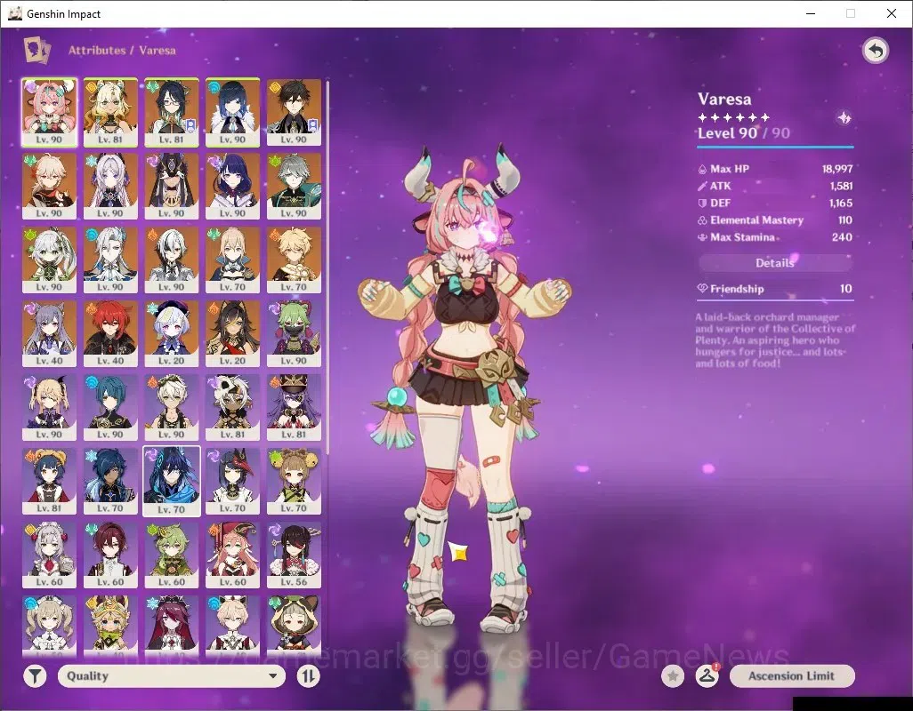 Genshin Impact Accounts Mid Game ASIA|AR 59|PremTim Arlec|2370 Primo|13 Limited + 9 (*5 6