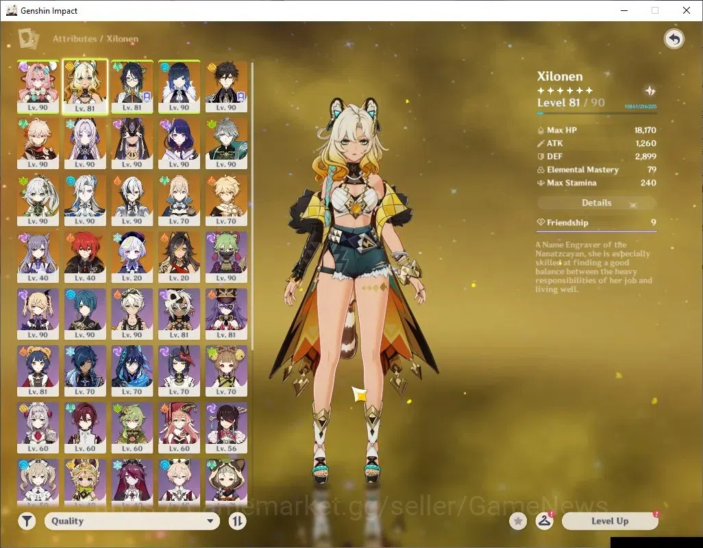 Genshin Impact Accounts Mid Game ASIA|AR 59|PremTim Arlec|2370 Primo|13 Limited + 9 (*5 7