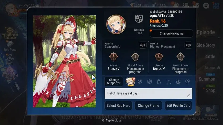 Epic Seven Accounts GLOBAL Unverif|New Era|2 ML(Rhiana & Luciel,Briar image 2