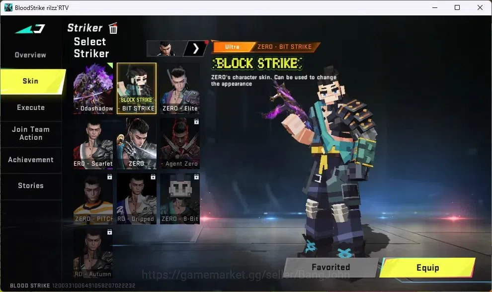 Blood Strike Accounts ASIA | 1 Eternal Striker ZERO - Odashadow | Collab image 20