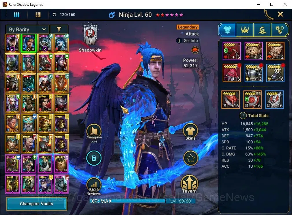 Raid: Shadow Legends Accounts Lv56 929K Power|24 Legend(Alice,Ninja,Corvis,Hilvi image 4