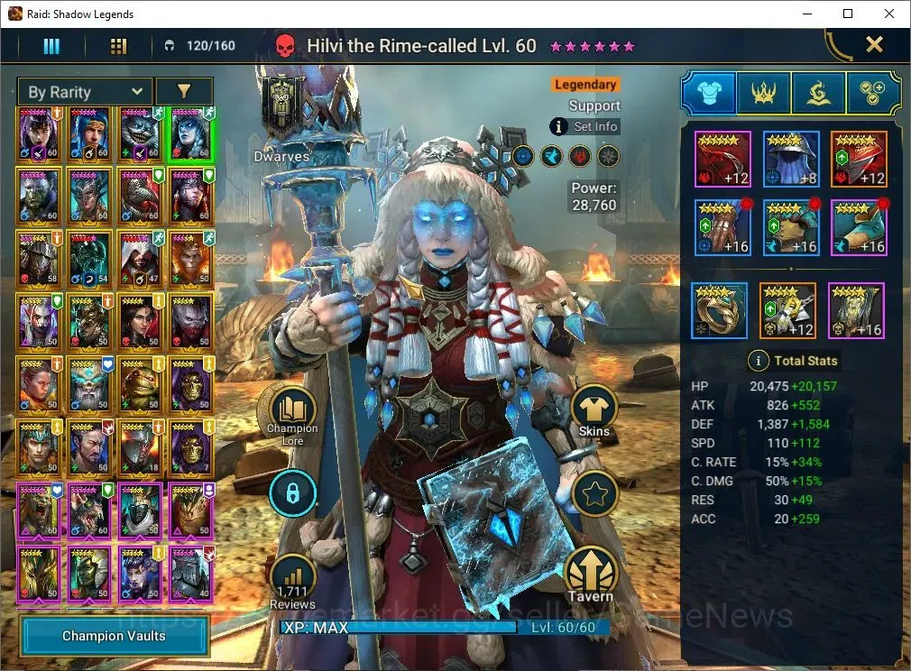 Raid: Shadow Legends Accounts Lv56 929K Power|24 Legend(Alice,Ninja,Corvis,Hilvi image 6