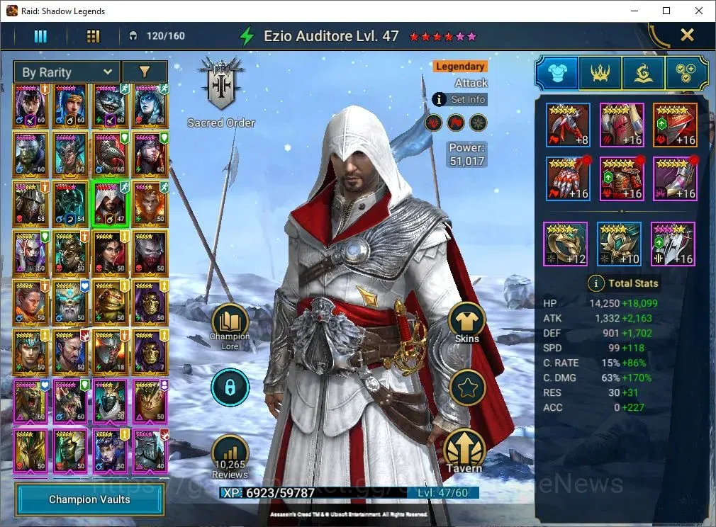 Raid: Shadow Legends Accounts Lv56 929K Power|24 Legend(Alice,Ninja,Corvis,Hilvi image 8