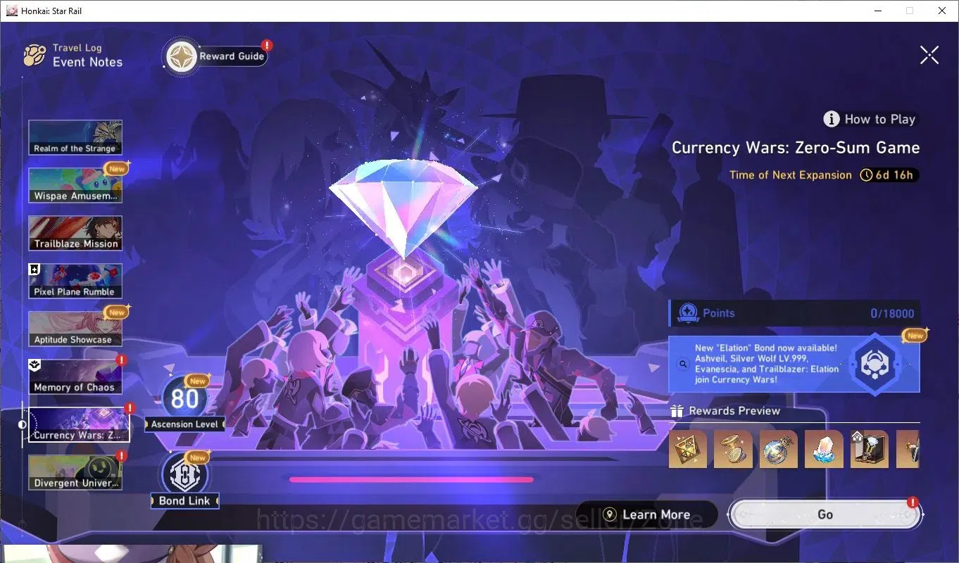 Honkai Star Rail Accounts Others ASIA|L80 Characters: Cyrene, Castorice, Hyacine, Sparkle, Seele, Acheron, Huohuo, Mydei 2