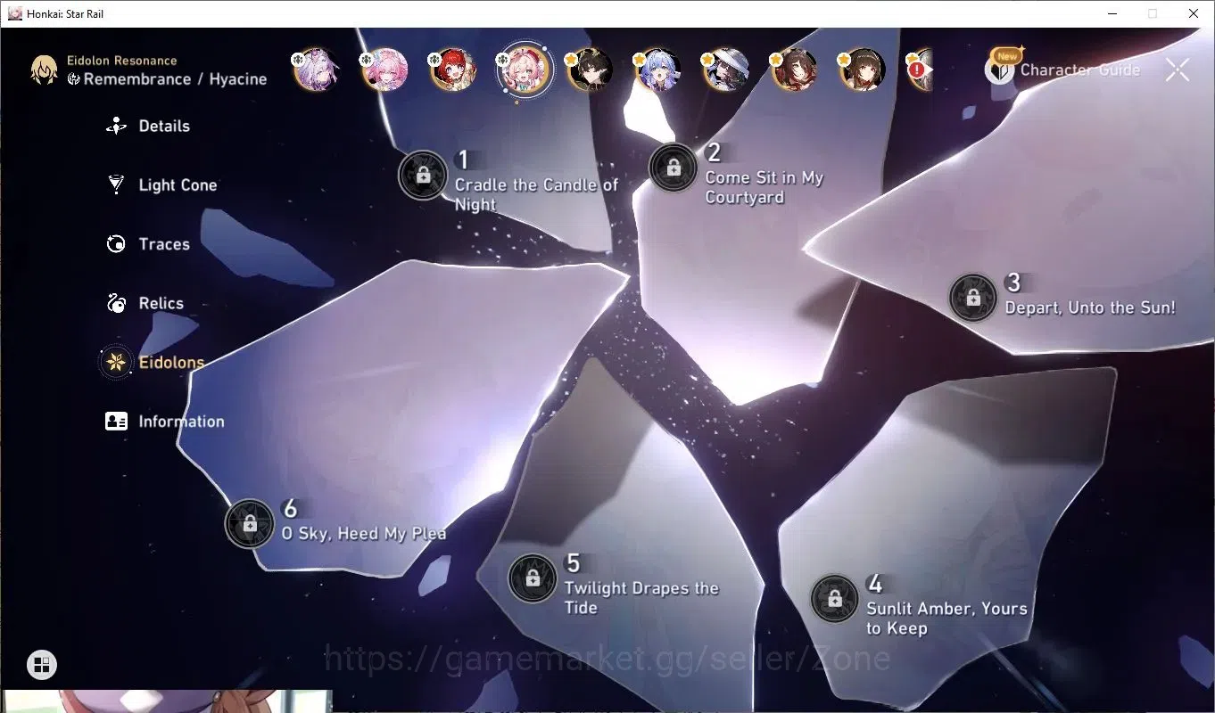 Honkai Star Rail Accounts Others ASIA|L80 Characters: Cyrene, Castorice, Hyacine, Sparkle, Seele, Acheron, Huohuo, Mydei 5