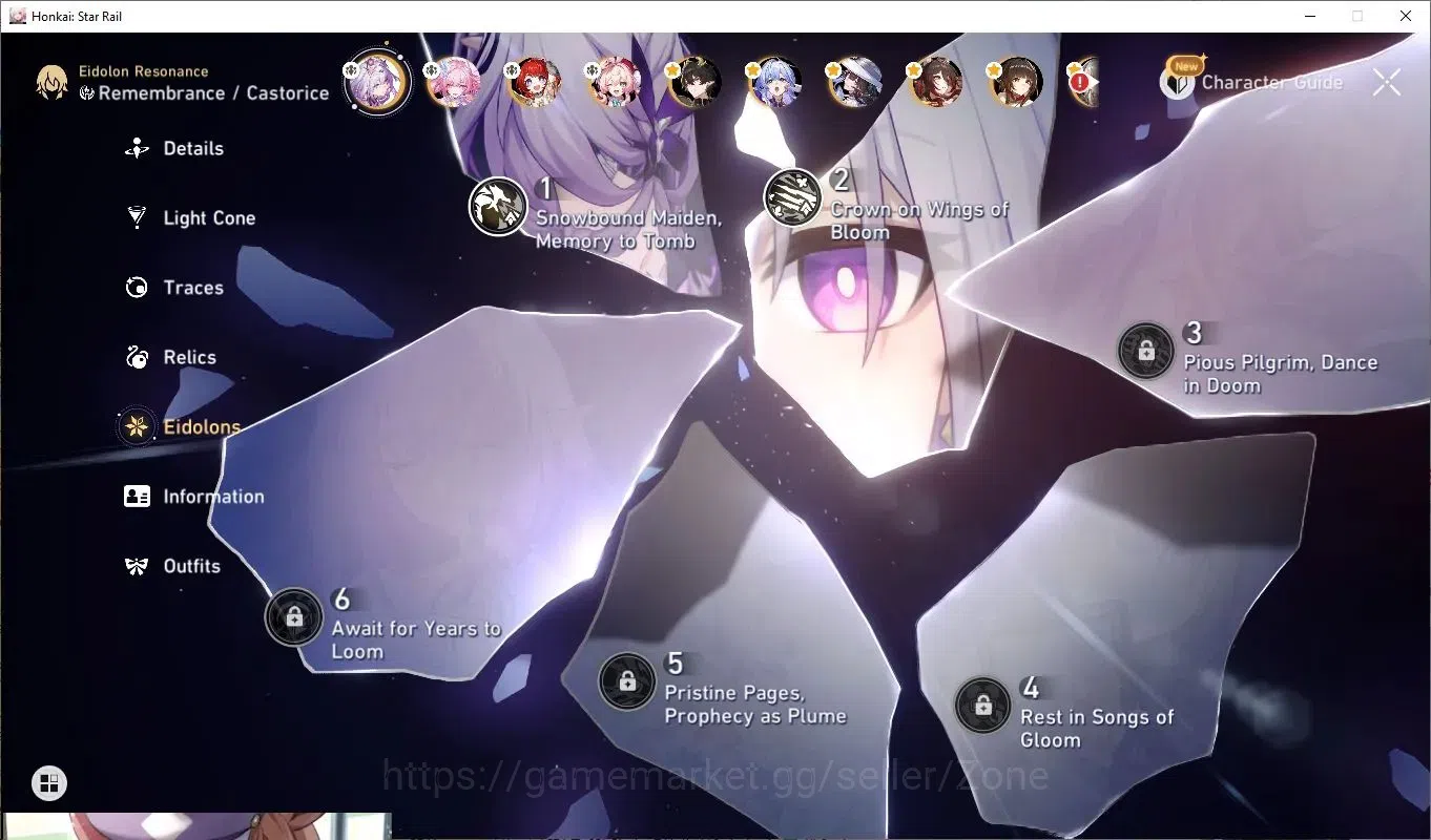Honkai Star Rail Accounts Others ASIA|L80 Characters: Cyrene, Castorice, Hyacine, Sparkle, Seele, Acheron, Huohuo, Mydei 8