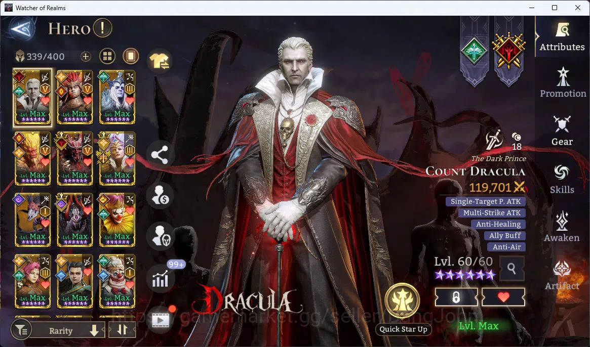 Watcher of Realms Accounts Global 60xx|Power 10M|16 Lord[Valderon,Ingrid,Ezar image 2