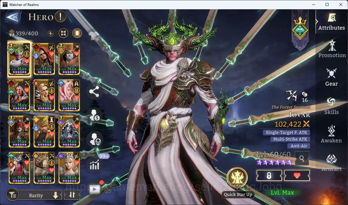 Watcher of Realms Accounts Global 60xx|Power 10M|16 Lord[Valderon,Ingrid,Ezar image 3