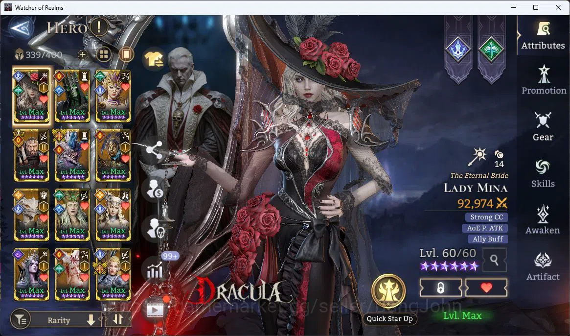 Watcher of Realms Accounts Global 60xx|Power 10M|16 Lord[Valderon,Ingrid,Ezar image 4