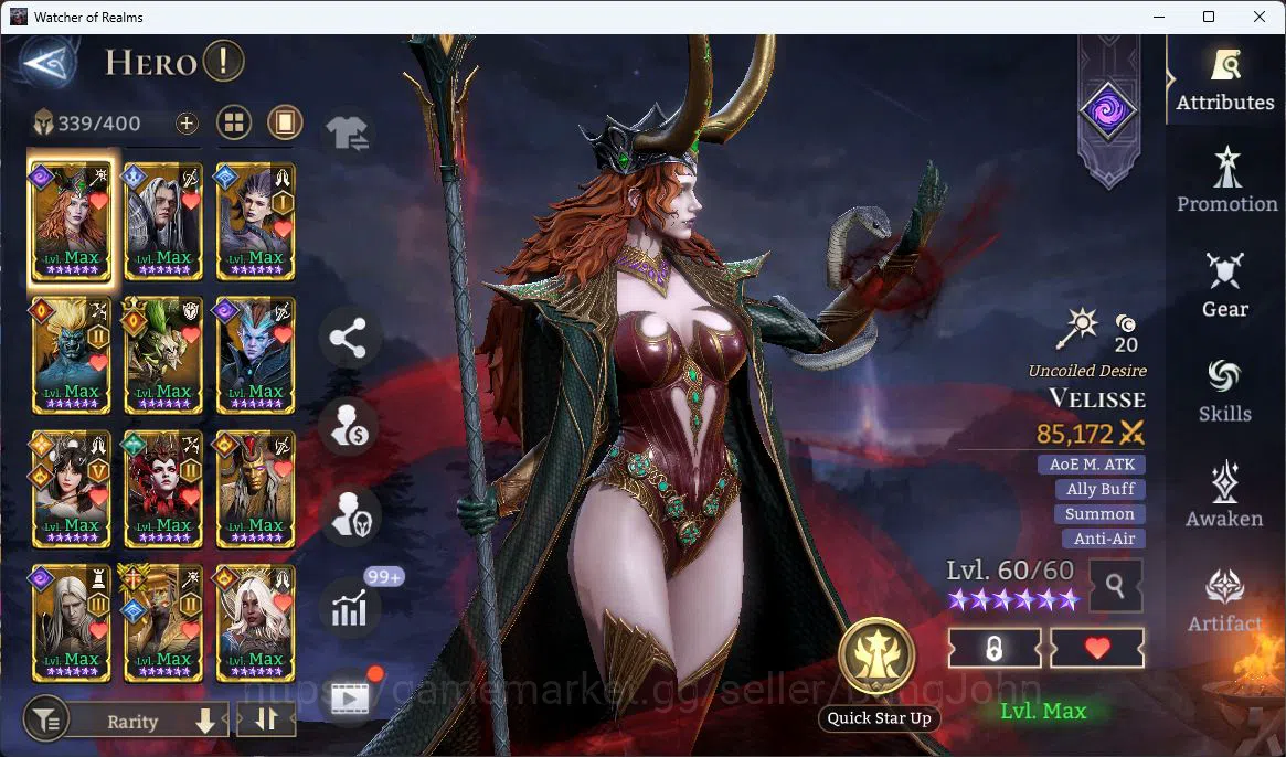 Watcher of Realms Accounts Global 60xx|Power 10M|16 Lord[Valderon,Ingrid,Ezar image 5