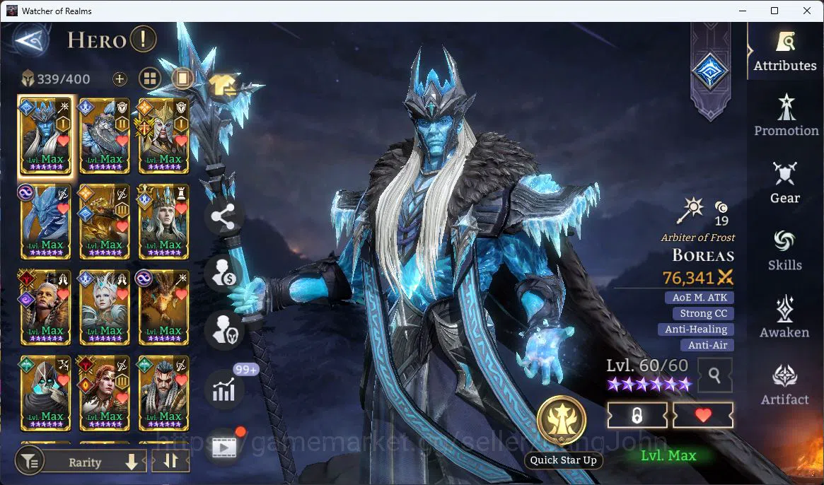 Watcher of Realms Accounts Global 60xx|Power 10M|16 Lord[Valderon,Ingrid,Ezar image 6