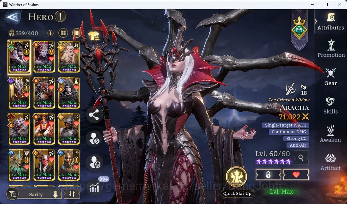 Watcher of Realms Accounts Global 60xx|Power 10M|16 Lord[Valderon,Ingrid,Ezar image 7