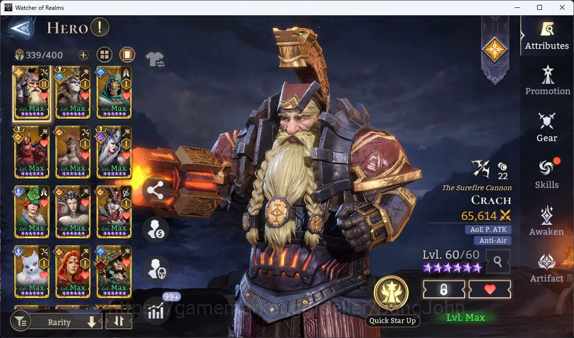 Watcher of Realms Accounts Global 60xx|Power 10M|16 Lord[Valderon,Ingrid,Ezar image 8
