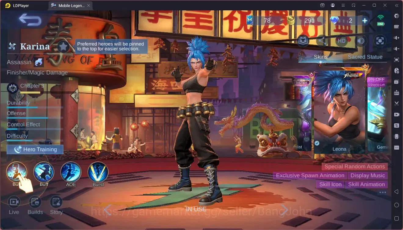 Mobile Legends: Bang Bang Accounts Global|Hero 78|Skin 163|Expert|KOF Karina|Prime Gr image 17