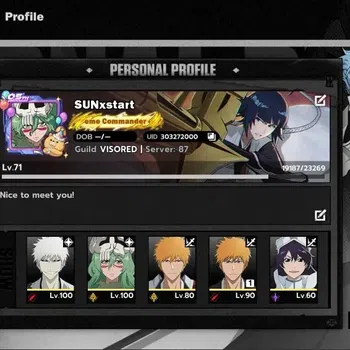 BLEACH: Soul Resonance Accounts Nuverse SEA|Lvl 71|13 SSR|9 Sign|[Nelliel,Ichig IH,IchiBanB1,Ichig