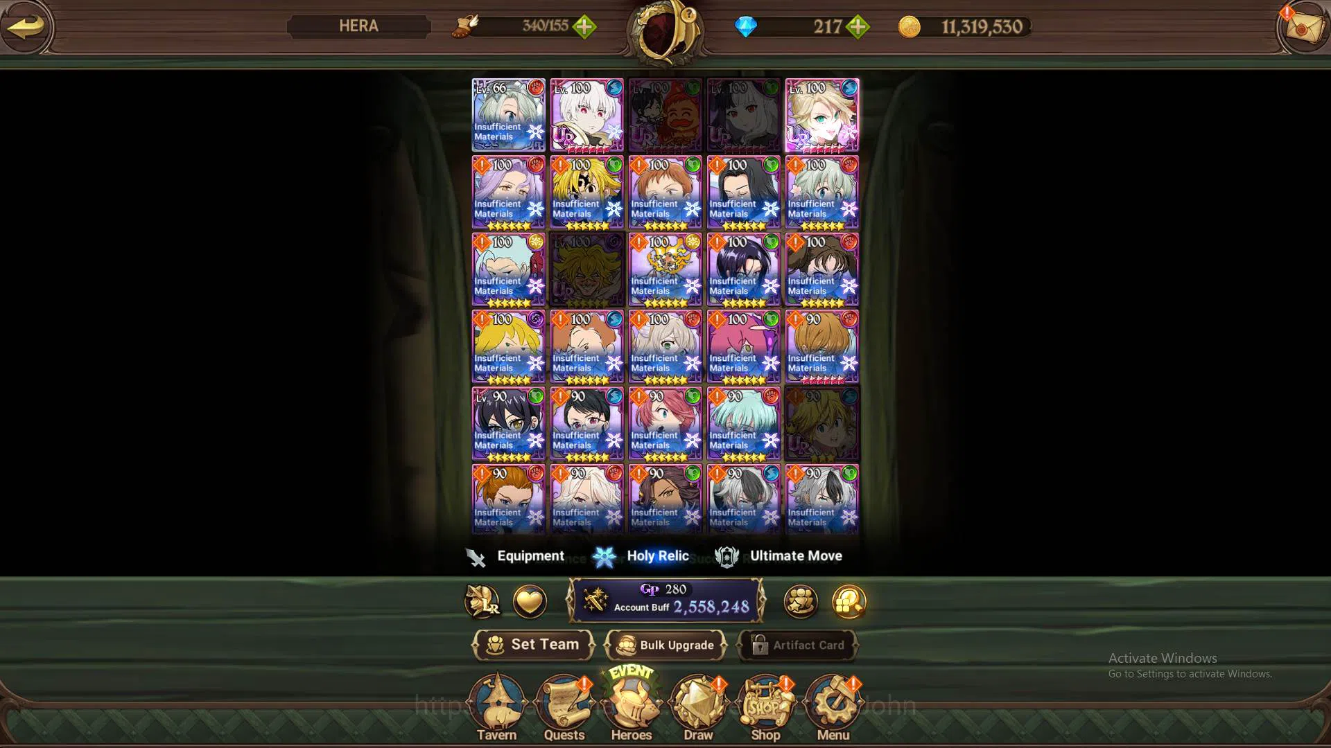 The Seven Deadly Sins: Grand Cross Accounts Others GLOBAL|2.5M CC|DM217|LR ELizabeth3/6|Collab Sho FF|7UR 4