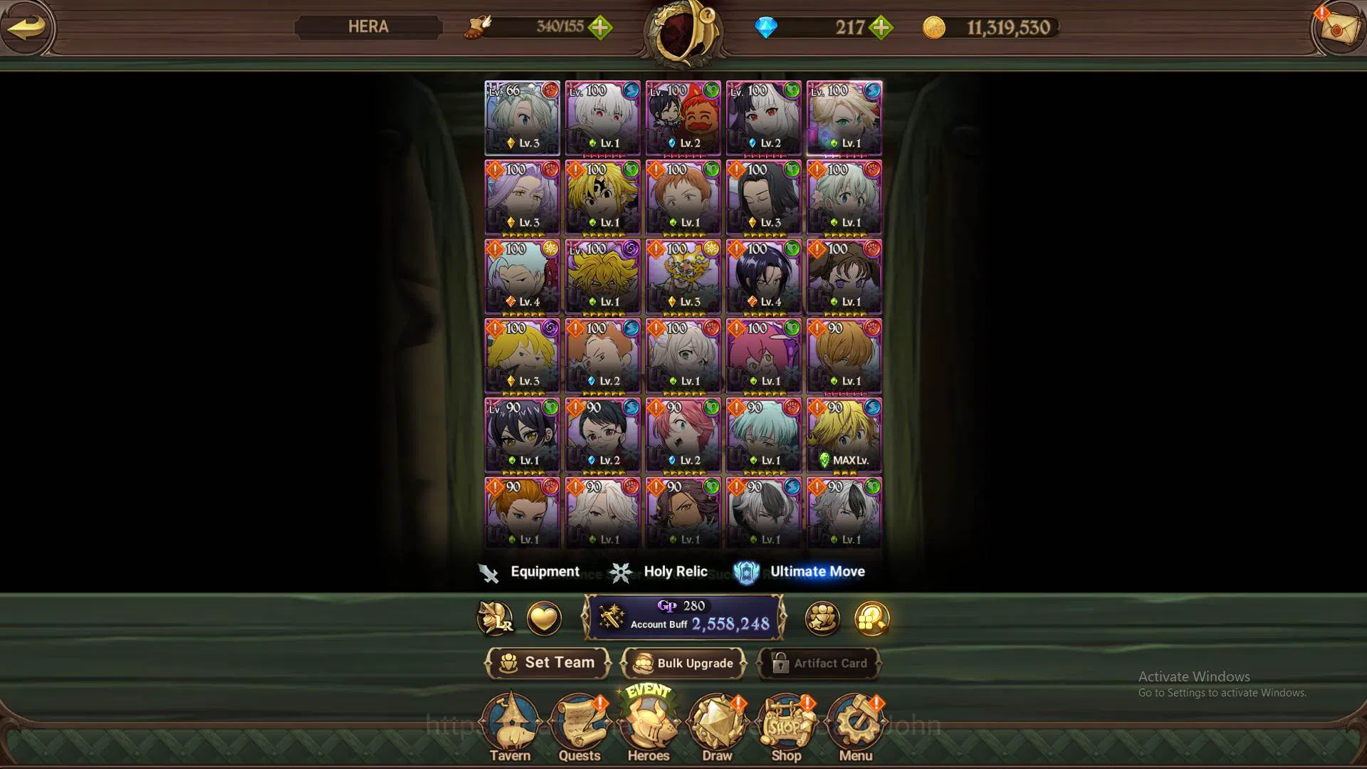 The Seven Deadly Sins: Grand Cross Accounts Others GLOBAL|2.5M CC|DM217|LR ELizabeth3/6|Collab Sho FF|7UR 5
