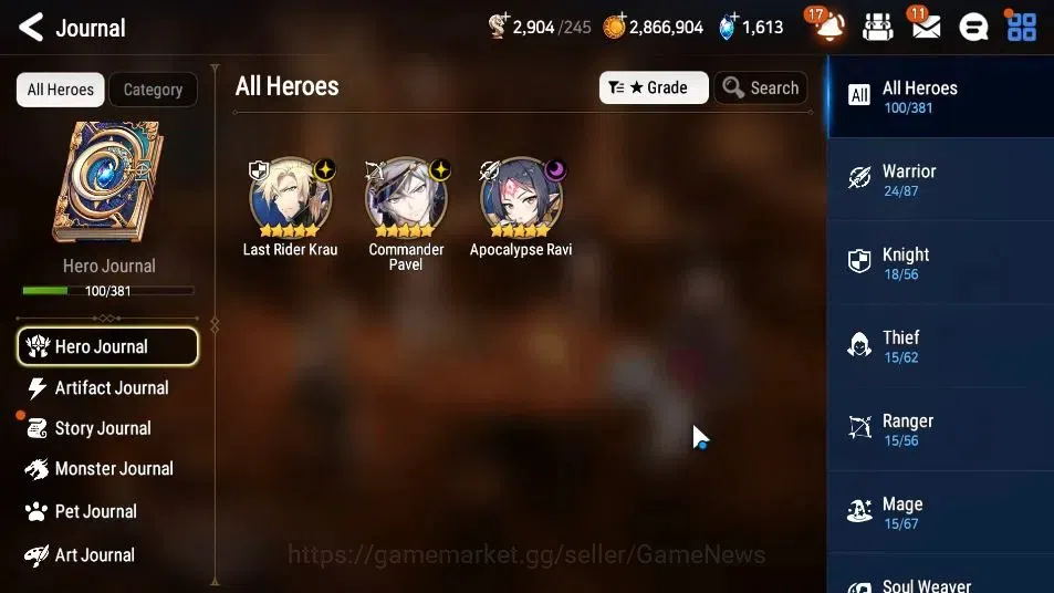 Epic Seven Accounts GLOBAL UnVerif|NewEra|3ML(LR Krau,Comnd Pavel,Apoc image 3
