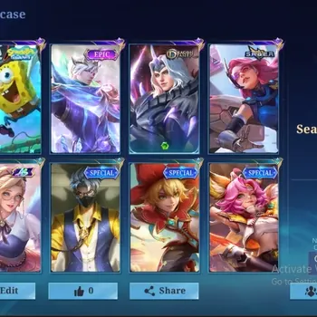 Mobile Legends: Bang Bang Accounts Others Global|Skin 69|Seasoned|SABER: Rafaela|Spongebob Cyclops|DT: Lancelot|Epic