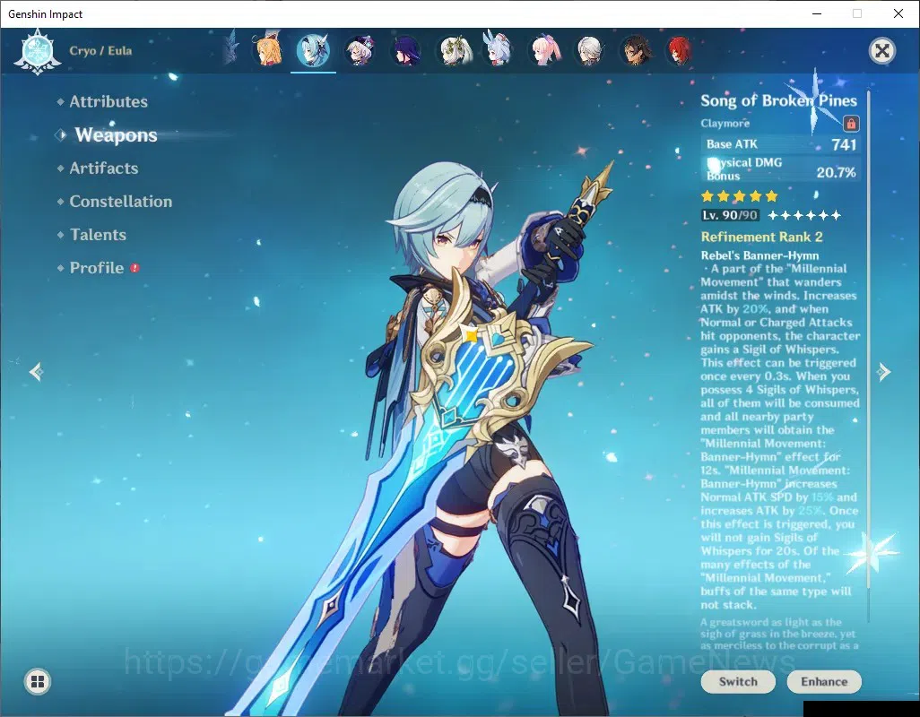 Genshin Impact Accounts ASIA|AR60|PremTim[Skirk,Navia,EulaC1]+Sign,Raiden| image 9