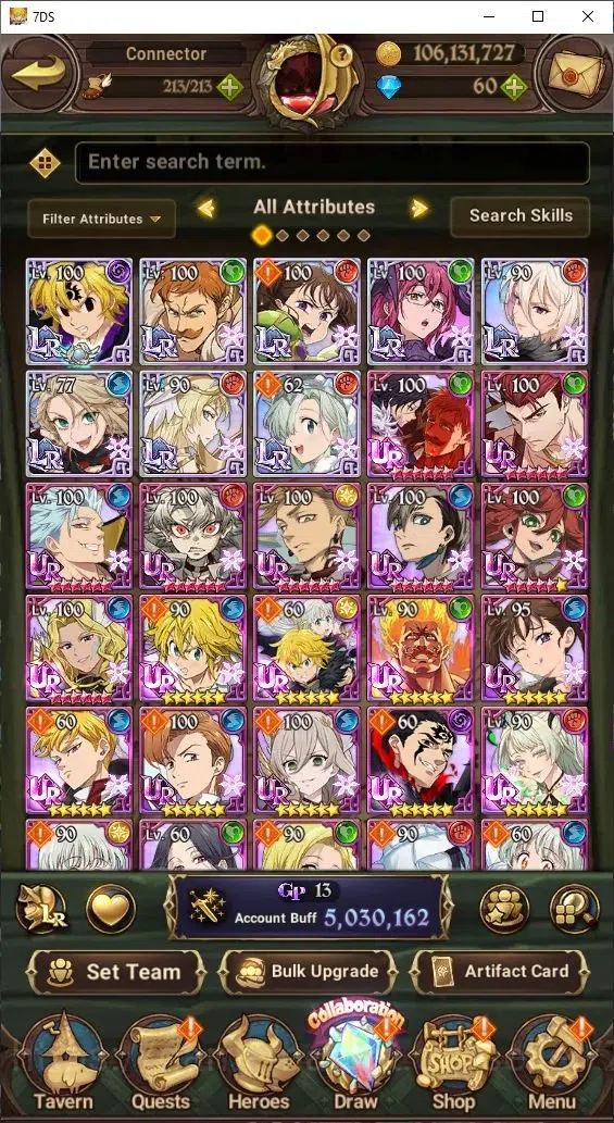 The Seven Deadly Sins: Grand Cross Accounts Starter Global|5 M CC|Story CH14| 8LR+10UR (Nemesis Meliodas, EliMeli, Menor 1