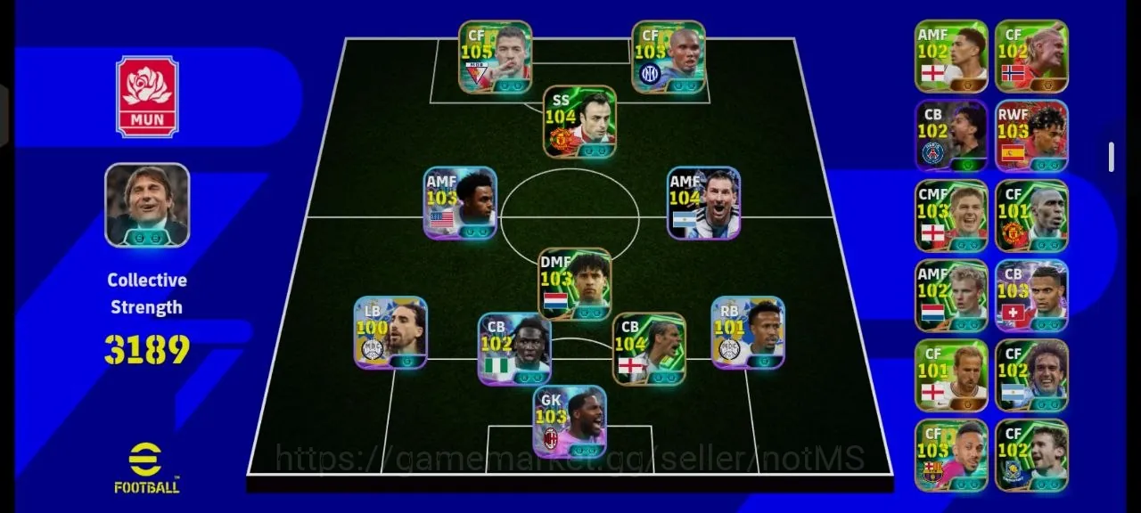 eFootball Accounts Legends & Iconic Players Efootball Collective Strength 3189 | Berbatov 104 | Samuel ETO'O 103 | Frank 1