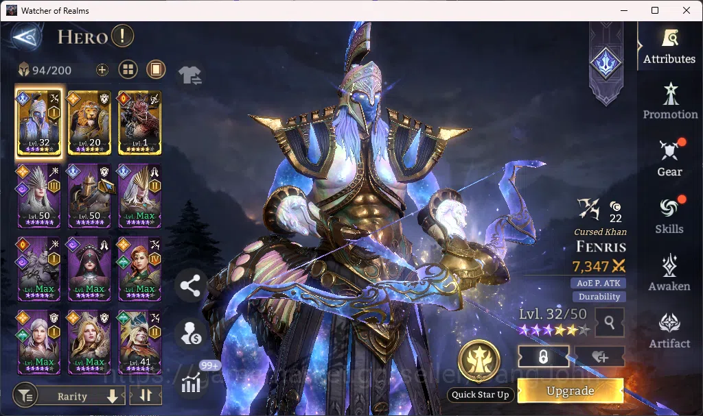 Watcher of Realms Accounts Global 60xx|Power 1M|1 Lord rygar|Nightmare 2 RA01 image 14