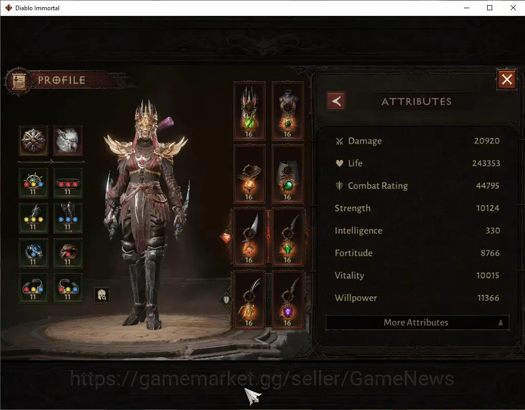 Diablo Immortal Accounts SEA-Vasily|CS ON|Lv60(822)|Tempest|CR 44k|Reso 510 image 3