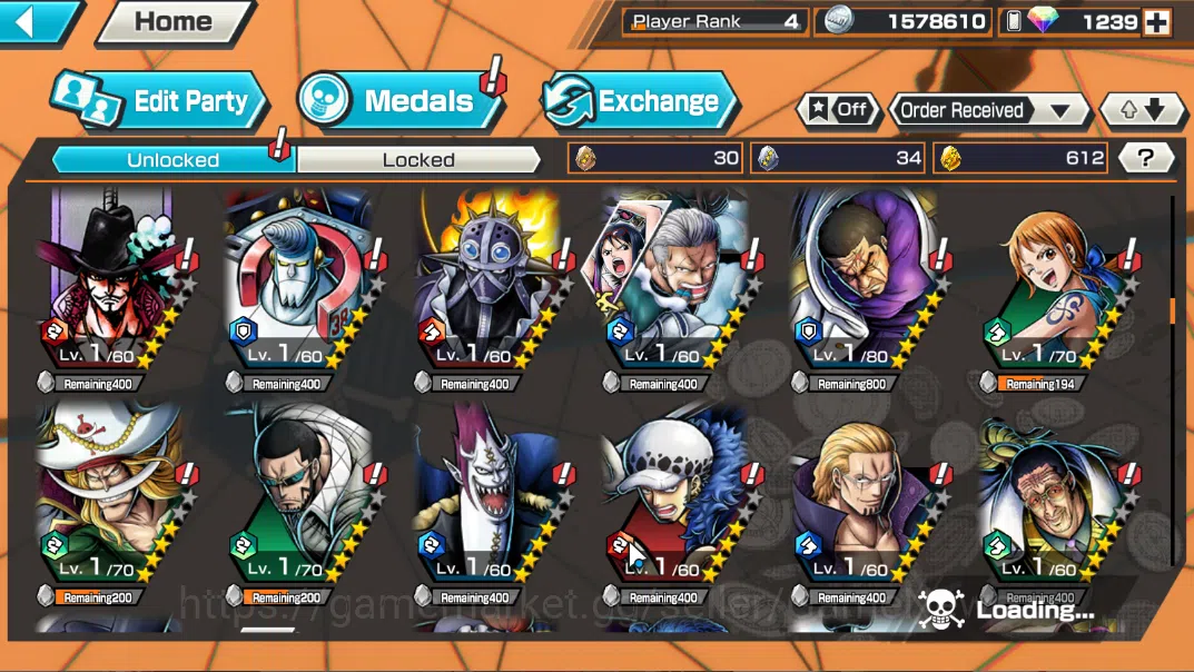 One Piece Bounty Rush Accounts Global|5 EX |WI Trafalgar Law,BMO Kaido,Gp Edward image 7