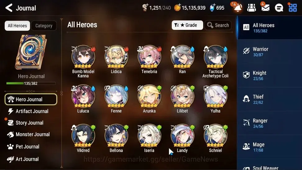 Epic Seven Accounts Mid-Tier GLOBAL UnVerif|New Era|9 ML(Rhiana&Luciel,LC Bellona,NM Luna,Etc)+TA Coli,Etc|Poh+ON|1K 7