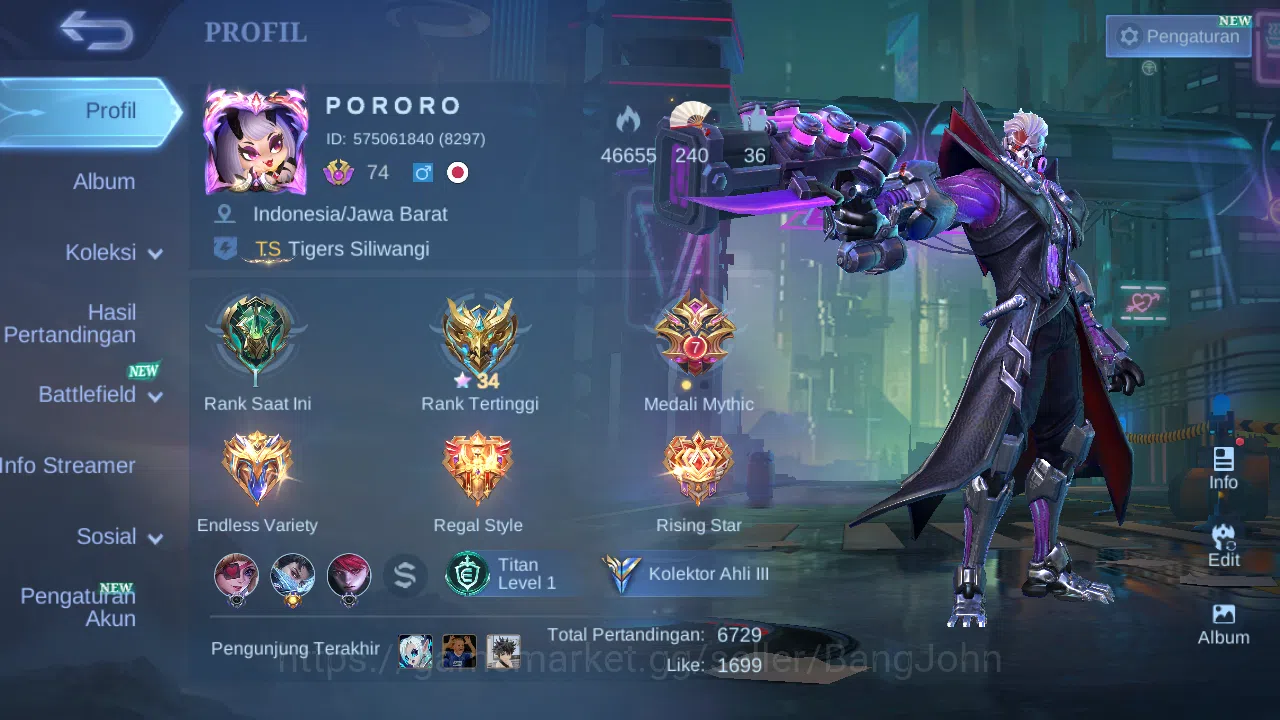 Mobile Legends: Bang Bang Accounts Hero 122 Skin 175 | CC Nata | Epic Roger | Dtamer  image 14