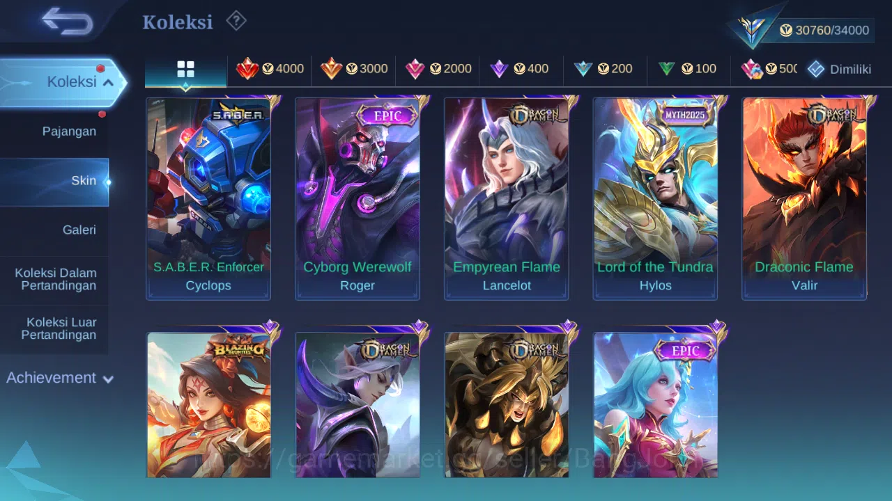 Mobile Legends: Bang Bang Accounts Hero 122 Skin 175 | CC Nata | Epic Roger | Dtamer  image 2