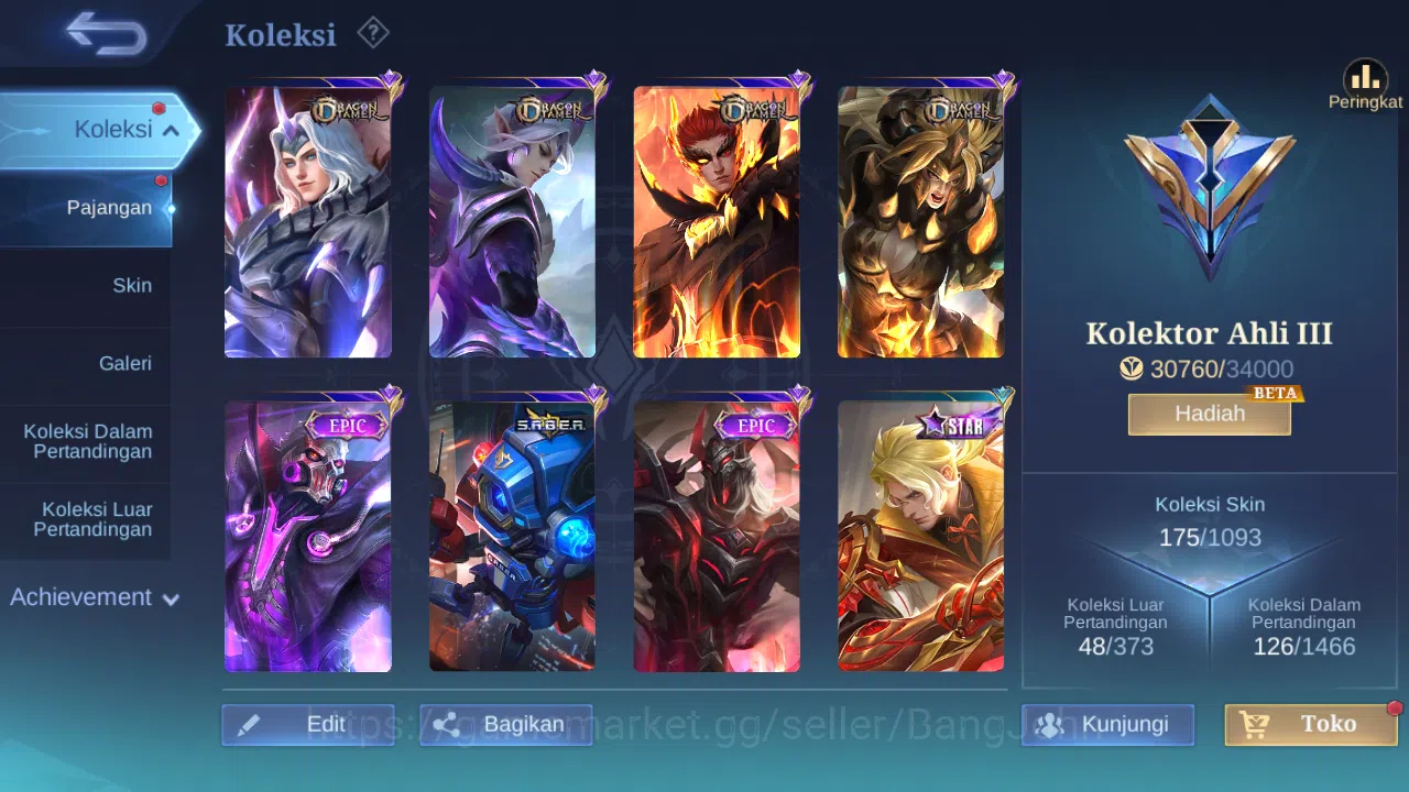 Mobile Legends: Bang Bang Accounts Hero 122 Skin 175 | CC Nata | Epic Roger | Dtamer  image 8