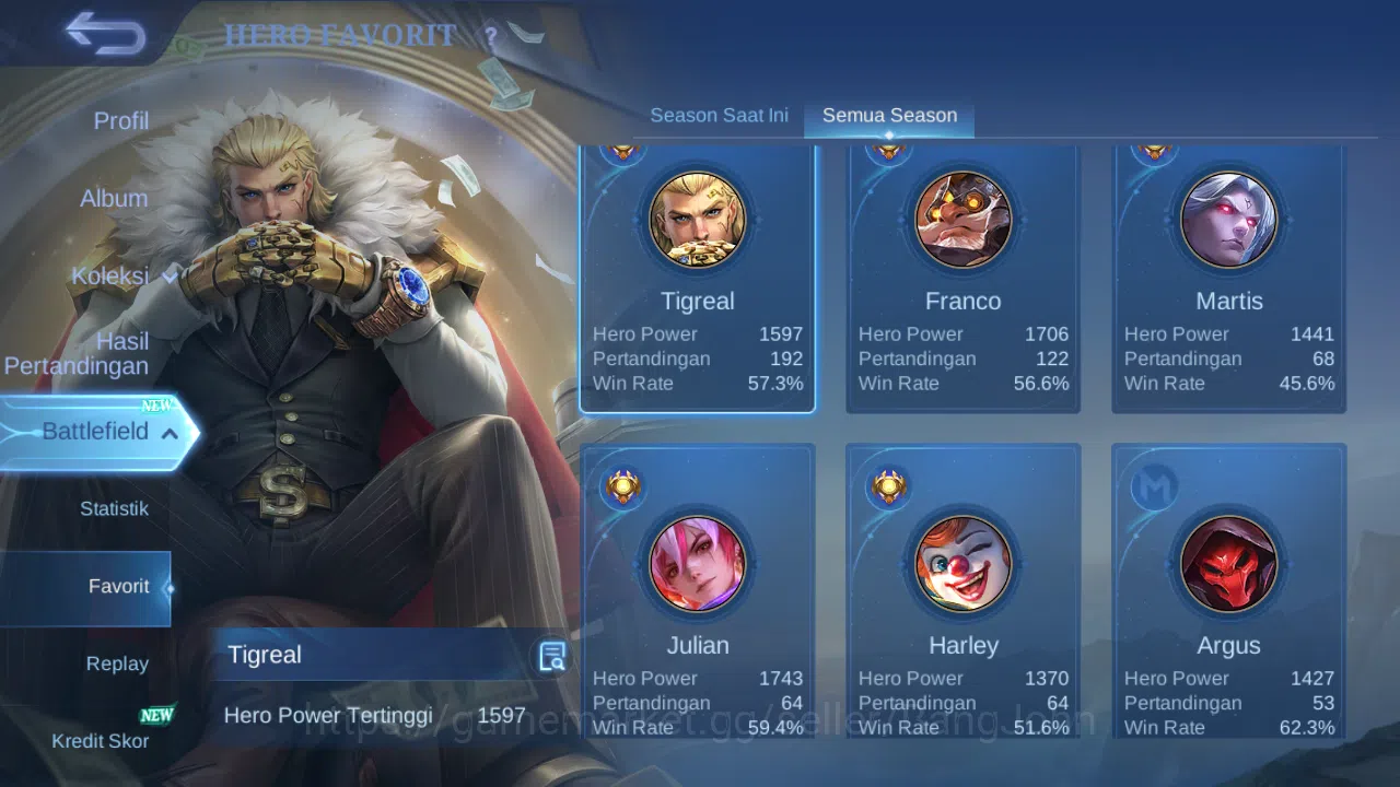 Mobile Legends: Bang Bang Accounts GLOBAL Hero 75 Skin 100 | Meow Julian Silvanna Les image 14