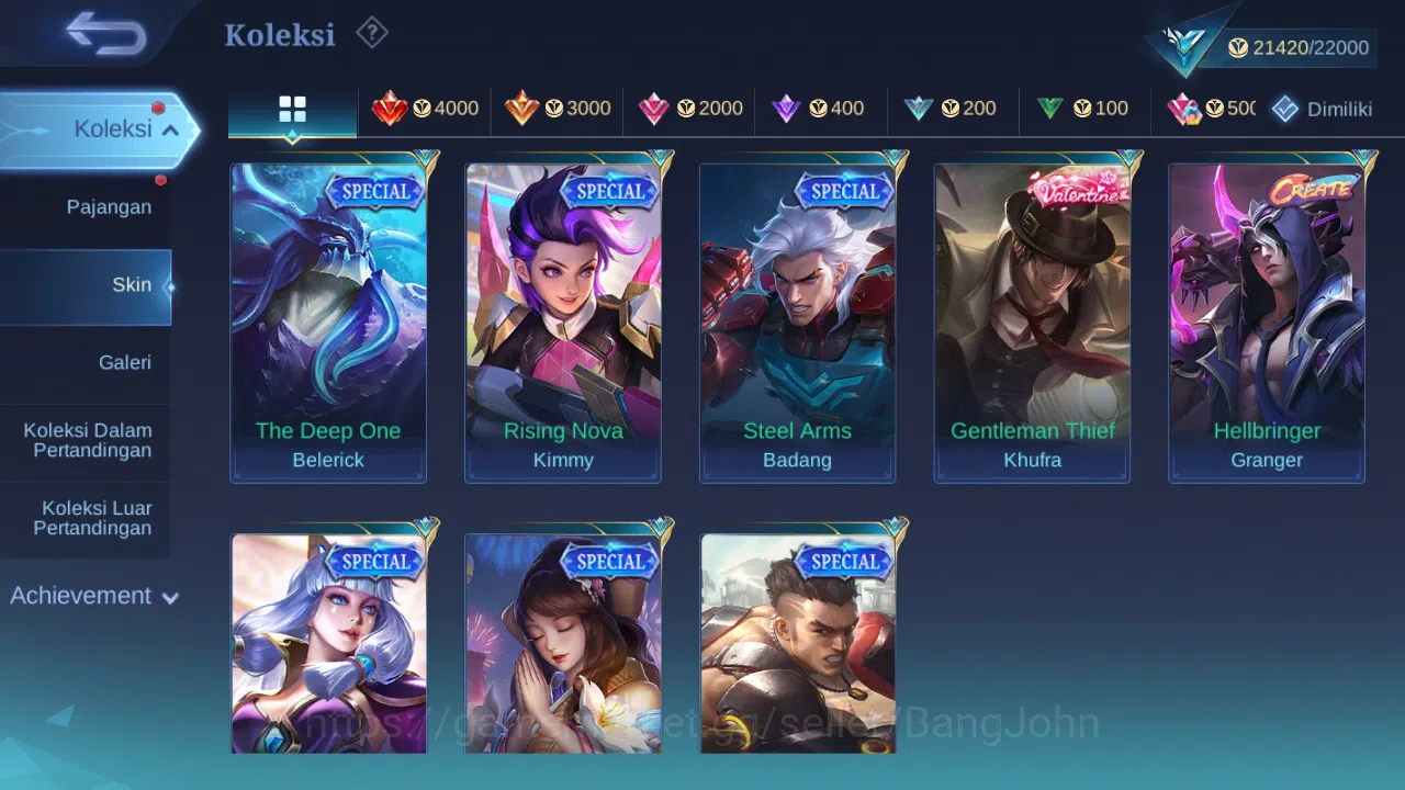 Mobile Legends: Bang Bang Accounts GLOBAL Hero 75 Skin 100 | Meow Julian Silvanna Les image 8