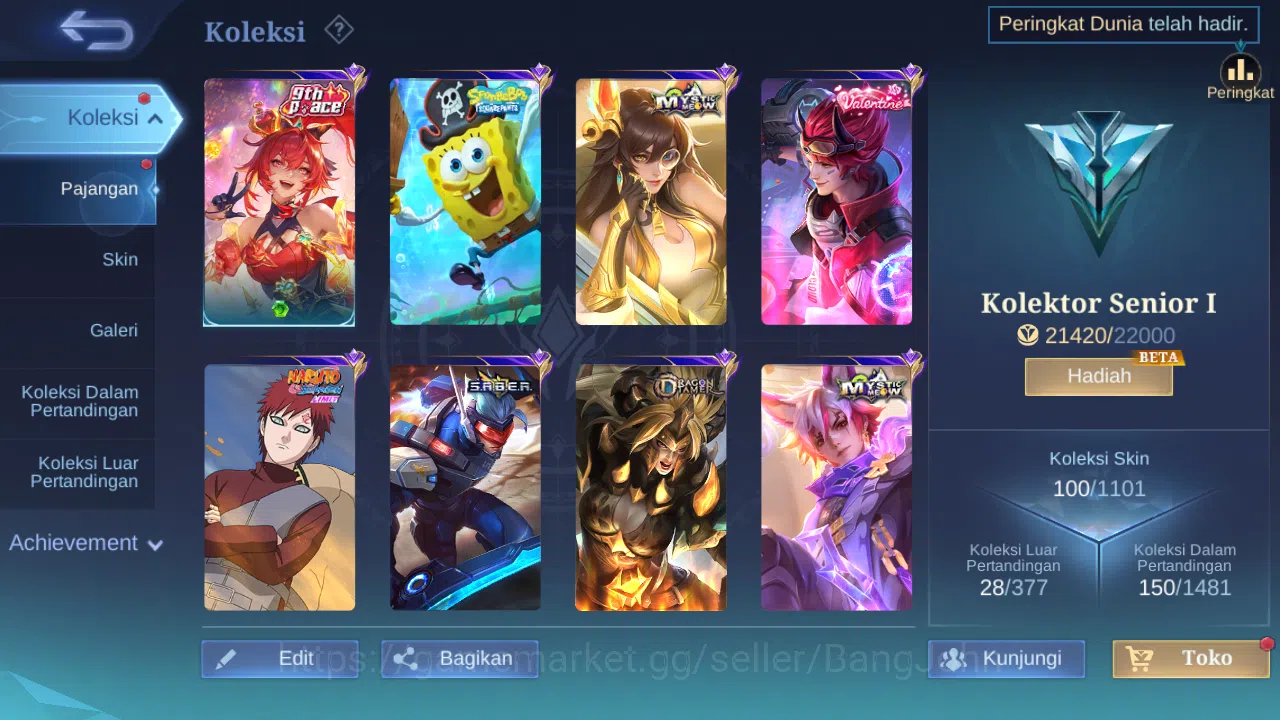 Mobile Legends: Bang Bang Accounts GLOBAL Hero 75 Skin 100 | Meow Julian Silvanna Les image 9
