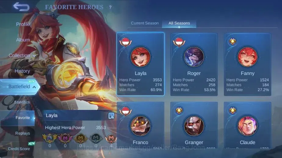 Mobile Legends: Bang Bang Accounts Global|Skin 159|Expert|PRIME Claude,Collector Nata image 4