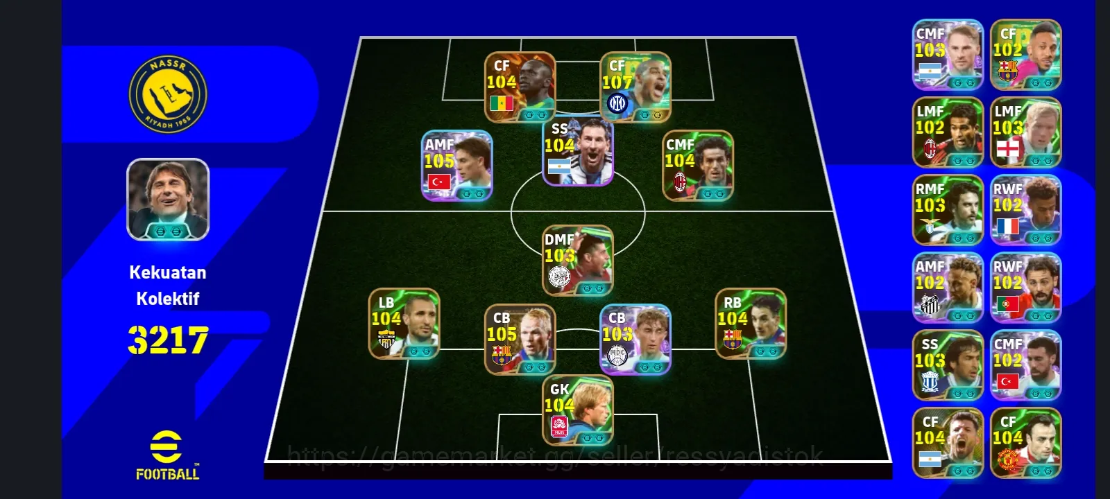 eFootball Accounts Legends & Iconic Players EFOOTBALL COLECTIVE 3217+ | BIGTIME SADIO MANE,ADRIANO NEW CARD,LEGEND 1