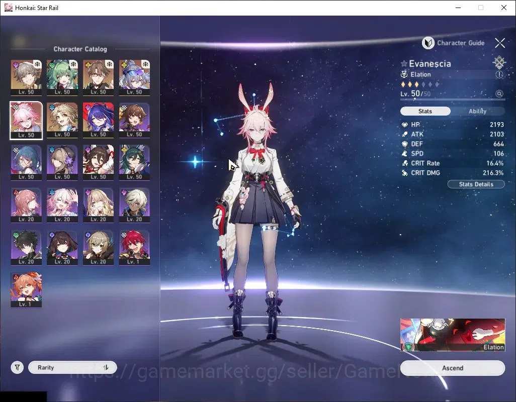 Honkai Star Rail Accounts Asia|TL 38|4 Limited|[Acheron,SW LV.999,Evangescia image 4